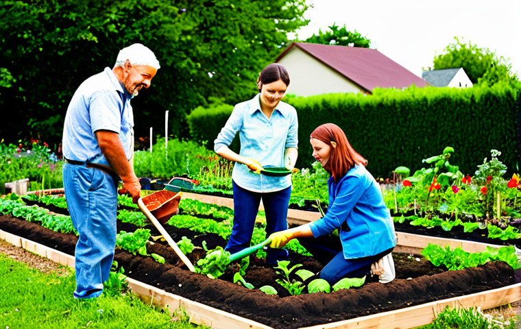 Community Garden Scene**
"A diverse group of people, fully clothed in gardening attire, tending to a thriving community garden filled with vegetables and flowers, appropriate content, safe for work, family-friendly, with well-formed hands, natural poses, perfect anatomy, correct proportions, focus on cooperation and growth, bright daylight, professional photography, high quality, modest clothing, appropriate attire."
**