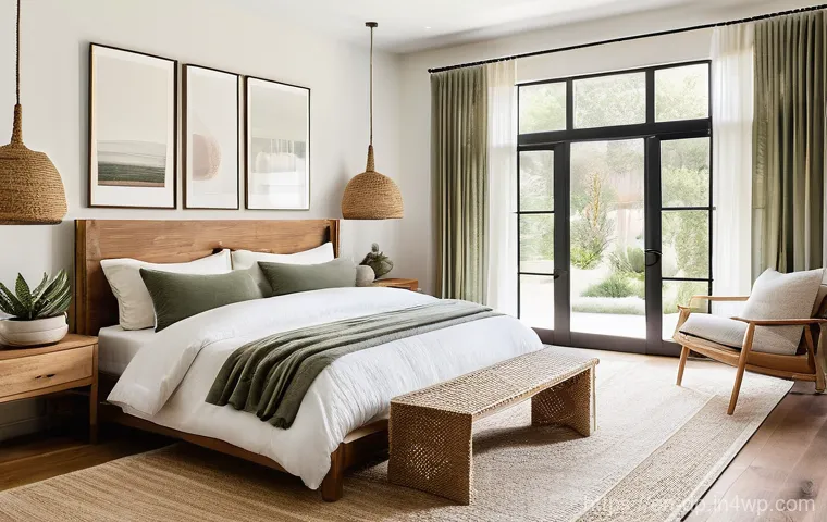 자연 친화적인 인테리어 디자인 - **Serene & Productive Home Office Haven**
    A modern and tranquil home office designed for focus a...